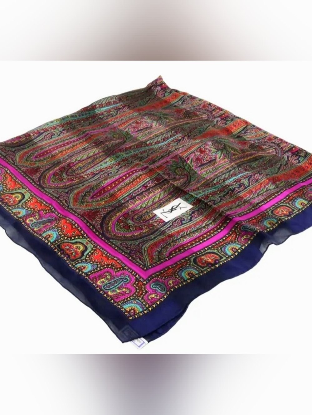 Yves Saint Laurent (YSL) Vintage Scarf W/ COA - Picture 9 of 9